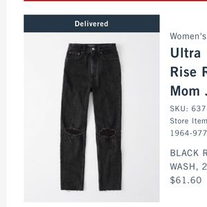 Abercrombie and Fitch ultra high rise mom jean